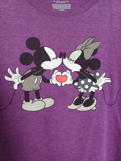 Disney Mickey and Minnie Mouse ❤️ 
T-shirt Family Fun Size XL Womens
สีม่วง คอกลม  ผ้ายืดนิ่ม  รูปที่ 4