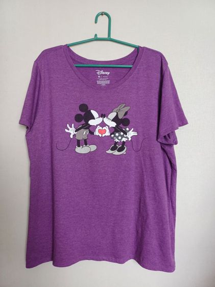 Disney Mickey and Minnie Mouse ❤️ 
T-shirt Family Fun Size XL Womens
สีม่วง คอกลม  ผ้ายืดนิ่ม  รูปที่ 2