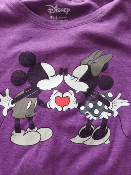 Disney Mickey and Minnie Mouse ❤️ 
T-shirt Family Fun Size XL Womens
สีม่วง คอกลม  ผ้ายืดนิ่ม  รูปที่ 8