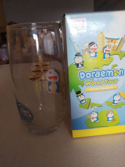 แก้วน้ำแฟชั่น(แก้วน้ำใสๆโดราเอมอนรูปทรงประเทศไทย)สะสมหรือโชว์ รูปที่ 3