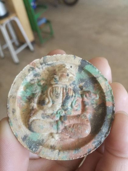 พระเนื้อผงผสมว่านรูปทรงกลม(ท้าวจตุคามรามเทพหลังพระปิดตาพังพระกาฬไม่ทราบเกจิที่สร้าง)พระบ้านพระเครื่องรางของมงคล รูปที่ 3