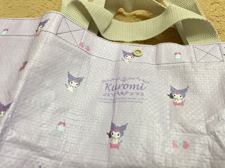 ถุงผ้ากระสอบ ลาย Kuromi สีม่วงพาสเทล 💜 ใหม่มาก Sanrio แท้ รูปที่ 3