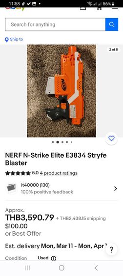 ขออนุญาตครับ
ของเล่น NERF N-Strike Elite E3834 Stryfe Blaster มือสอง ตามภาพ สภาพดี ไม่มีลูกให้นะครับ รูปที่ 8