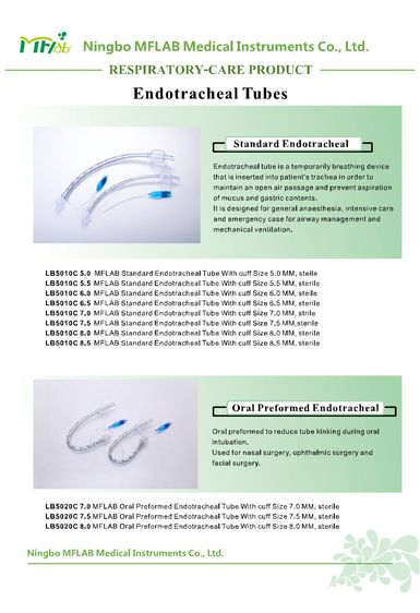 MFLab ท่อช่วยหายใจ Endotracheal มีแบบให้เลือก Standard และ แบบ Oral Preformed (มีขนาดให้เลือก) รูปที่ 9