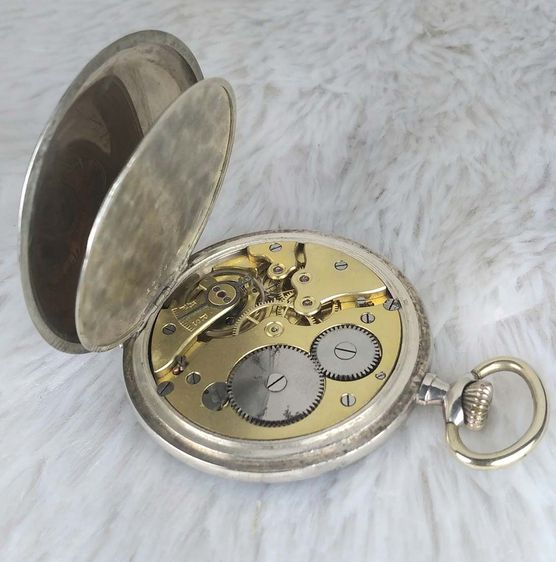 181120-Silver Niello Pocket Watch Minimax ระบบไขลาน รูปที่ 9