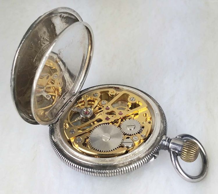 190110-นาฬิกาพกตัวเรือนเงิน ระบบไขลาน รูปที่ 10