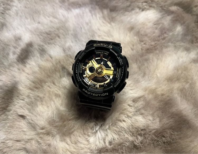 Casio นาฬิกาข้อมือผู้หญิง BABY-G รุ่น BA 110 วัสดุเรซิ่น สีดำ 