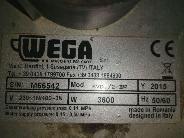 WEGA.​ PEGASO​ เครื่องชงกาแฟสภาพใหม่​ใช้น้อย รูปที่ 8