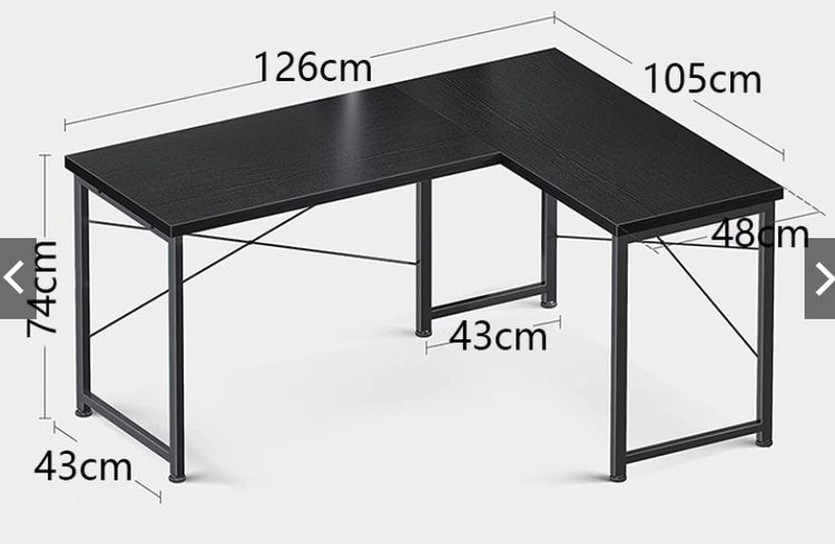 โต๊ะ ทำงาน ตัว L โต๊ะเรียน ถอดประกอบได้ สีดำ รูปที่ 4