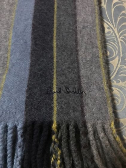 Paul Smith Scarf Multi Color Grey Tone Made in Scotland รูปที่ 5