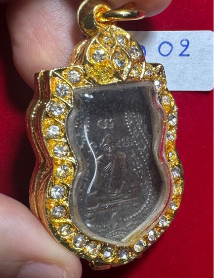 หลวงพ่อกลั่น วัดพระญาติ เหรียญเสมาปี 2469 เนื้อทองแดง ในตลับทองลงยาพร้อมใช้  รูปที่ 2