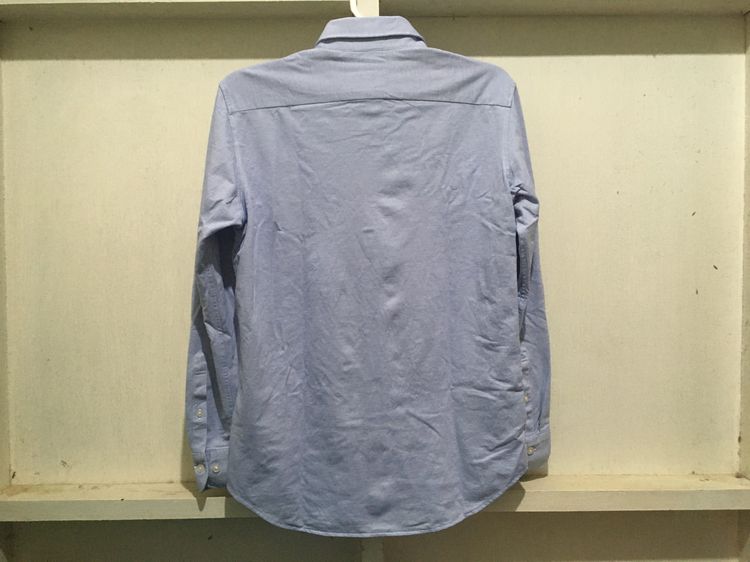 เสื้อเชิ้ตแขนยาว SLIM FIT แบรนด์ uniqlo สีฟ้า รูปที่ 2