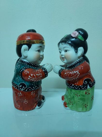 ตุ๊กตาเด็กคู่อวยพร ทำจากเซรามิก ขนาด 8×8×19 ซ.ม. MADE IN CHAINA รูปที่ 2