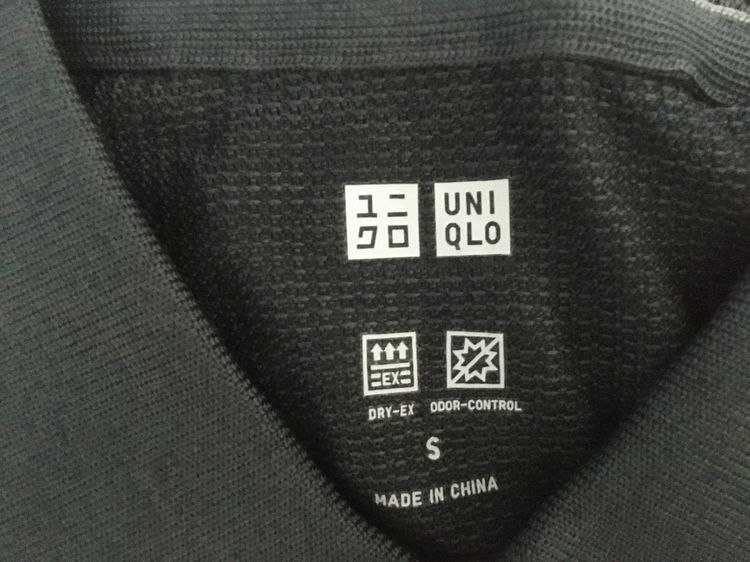 เสื้อโปโล DRY-EX ODOR-CONTROLแบรนด์ UNIQLO สีเทาอมดำ รูปที่ 6