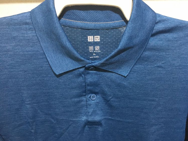 เสื้อโปโล DRY-EX ANTI-BACTERIAL แบรนด์ UNIQLO สีฟ้าอมน้ำเงิน รูปที่ 3