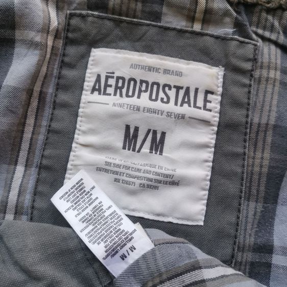 Aeropostale Grey Military Full Zipper Jacket รอบอก 46”  รูปที่ 9