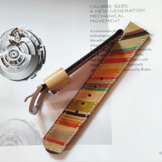 สายนาฬิกา 20 mm. Paul Smith ตัดจากกระเป๋า พอลสมิธแท้ งาน Handmade รูปที่ 2