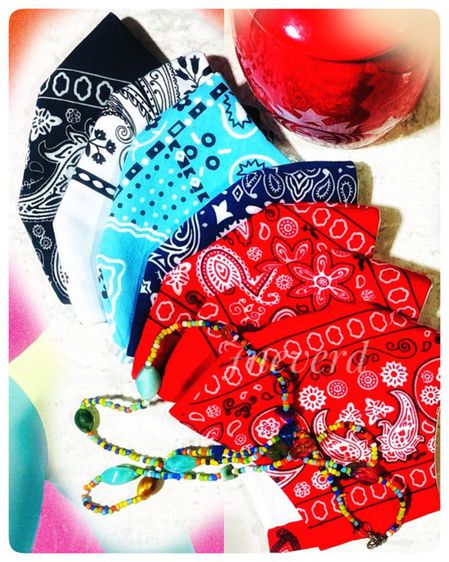 แมสเย็บมือทั้งชิ้นผ้า3ชั้นหลากสี รูปที่ 6