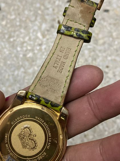 นาฬิกายี่ห้อ GLAMROCK  ควอทซ์สวิส ของแท้มือสอง เรือนใหญ่ทองใสสวย สายเดิม  ข้อมือไม่เกิน 7 นิ้ว   1200฿ รูปที่ 6