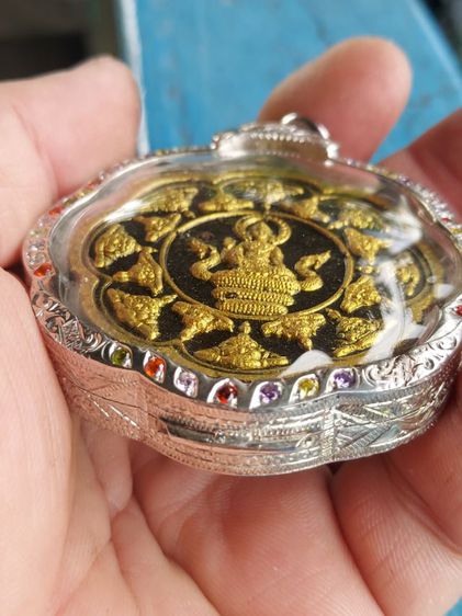 จตุคาม หลักเมืองเขาอ้อ พิมพ์2 หน้า เนื้อผงยาวาสนาจินดามณี ตะกรุดเงิน เลี่ยมตลับเงิน พร้อมบูชา รูปที่ 4