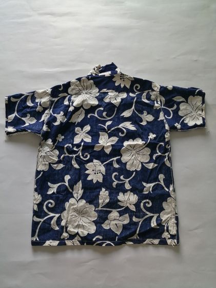 0189 เสื้อเชิ้ตฮาวายแขนสั้น Hawaii Short Sleeve Shirt ยี่ห้อ - ลายดอกไม้สีขาวพื้นสีน้ำเงินเข้ม รูปที่ 18
