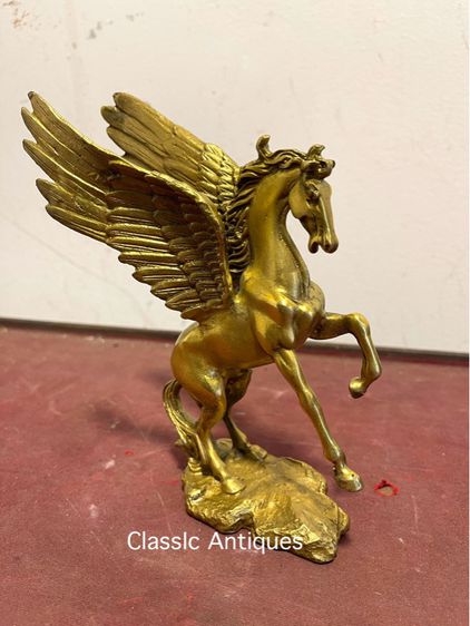 ม้าบินทองเหลือง ขนาดกลางสะสม รูปที่ 2