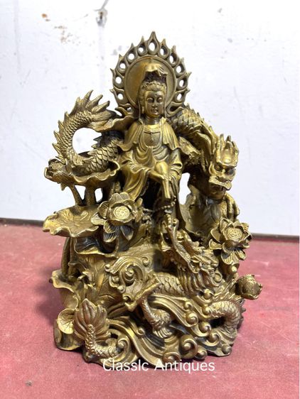 เจ้าแม่กวนอิม บัลลังก์มังกรทองเหลืองA29 รูปที่ 2