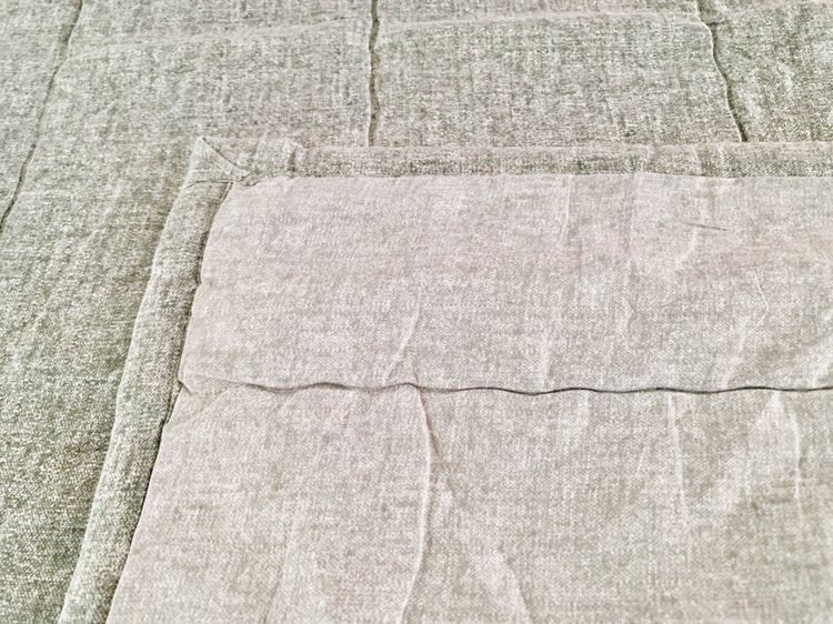 ผ้าห่ม ขนาด 4.5-5ฟุต เอิร์ธโทนสีเทาเย็บลายลอนทั้งผืน ด้านบนมีระบาย (สภาพใหม่) มือสองสภาพดี สินค้าญี่ปุ่น-เกาหลีแท้ รูปที่ 9