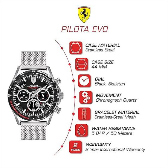 Scuderia Ferrari 0830826 Pilota Evo Watch รูปที่ 9