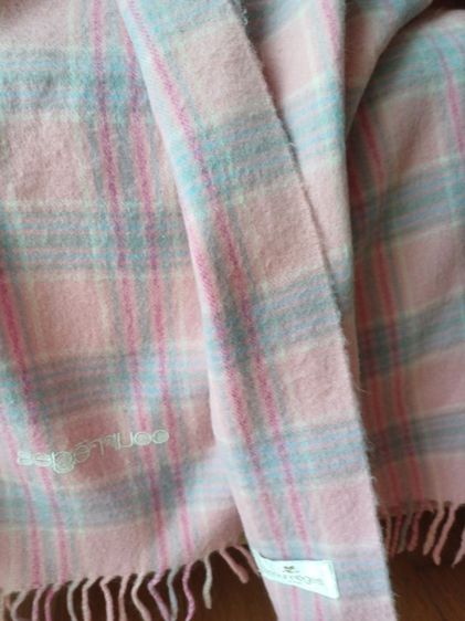 Courreges Wool Pink Plaid Vintage Scarf ผ้าผืนยาว รูปที่ 5