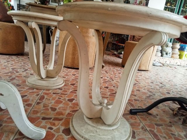 ชุดโต๊ะวินเทจแท้ไม้สักทองเแท้สีเดิมสภาพเดิมเก่าโบราณ4ตัวขายเหมา 2850- บาท รูปที่ 15