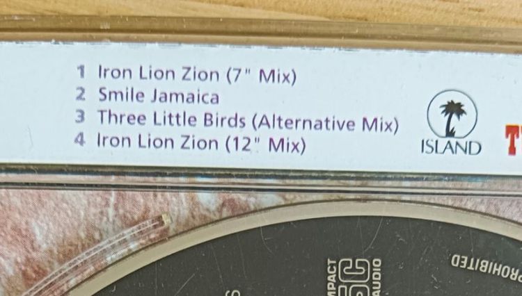 ซีดี Bob Marley - Iron Lion Zion แผ่นEP ญี่ปุ่น รูปที่ 2