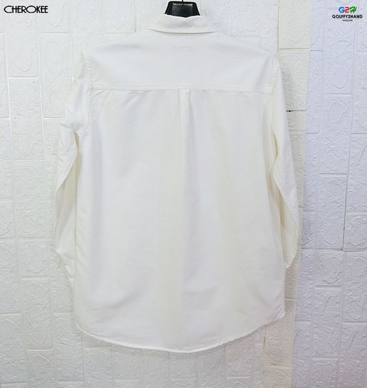 CHEROKEE แท้ อก39 เสื้อเชิ๊ตแขนยาวสีขาวผ้าOXFORD รูปที่ 6