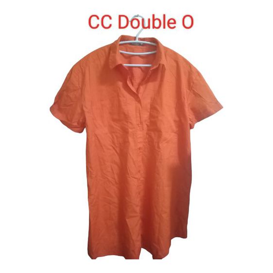 CC Double O shirt dress เดรสลำลองกึ่งเดรสเชิ้ต ทรงปล่อย อกได้ถึง40 ยาว32นิ้ว สีส้มสดมาก ใส่สบาย สีเเซ่บ สด รูปที่ 6