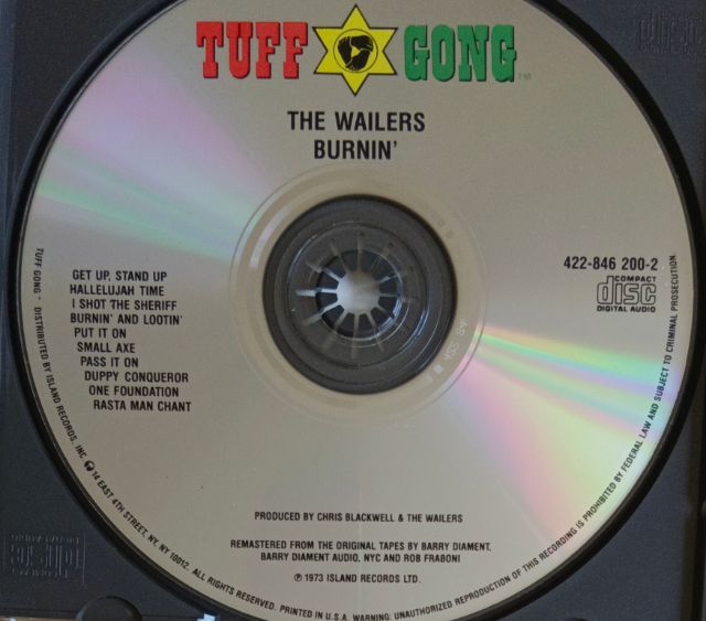 CD Bob Marley and The Wailers- Burnin'  รูปที่ 2