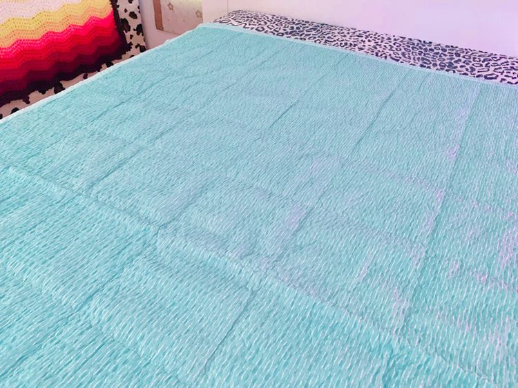 ผ้าห่ม (แบบบาง) ขนาด 6ฟุต สีฟ้าลายทาง ยี่ห้อ ARPEGGIO BASIC (สภาพใหม่) มือสองสภาพดี สินค้าญี่ปุ่น-เกาหลีแท้ รูปที่ 2