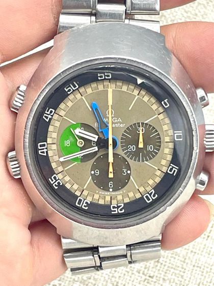 นาฬิกาไขลานนักบินตัว Top Vintage Pilot Watch Omega Flighmaster 24H Ref. 145.013 Caliber 910 Original Dial 1970’s หน้าปัด44มิลขนาดสาย5นิ้ว รูปที่ 2