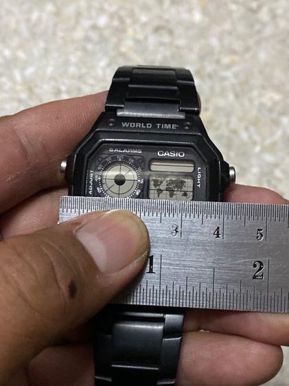 นาฬิกายี่ห้อ CASIO  เวิล์ดไทม์ ของแท้มือสอง สายเปลี่ยนมาไม่เดิม 18.5 เซนติเมตร   650฿ รูปที่ 8