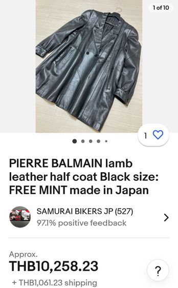 Pierre Balmain Paris Vintage Lamb Leather Women Coat Size F ฟรีไซส์
 รูปที่ 14