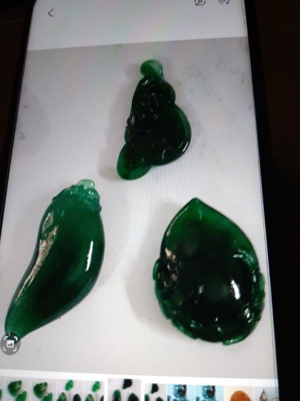 sale 3 pcs natural green burmaimperial jadeites รูปที่ 3