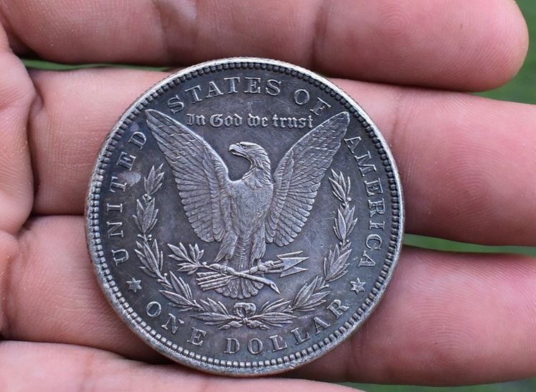เหรียญ ธนบัตร ต่างประเทศ เหรียญ เงิน ดอลลาร์ ปี  1885 