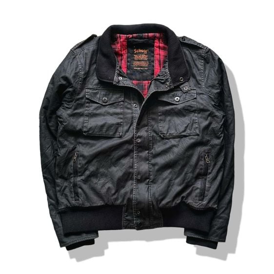 Schott Black Army Type Garment Jacket รอบอก 50” รูปที่ 1