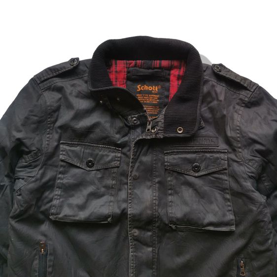 Schott Black Army Type Garment Jacket รอบอก 50” รูปที่ 3