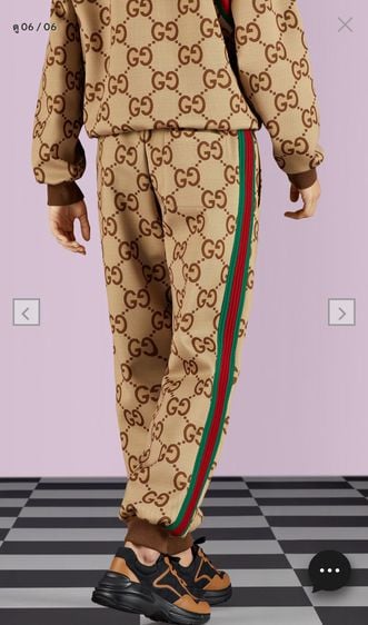 GUCCI JUMBO GG JOGGING PANT WITH WEB รูปที่ 4