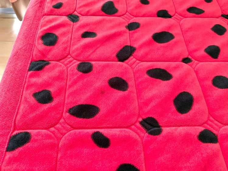 ผ้าปูรองนอน ขนาด 3.5ฟุต สีแดงอมชมพูกำมะหยี่ลายด่าง ยี่ห้อ Myung Ga (สภาพใหม่) มือสองขายตามสภาพ สินค้าญี่ปุ่น-เกาหลีแท้ รูปที่ 8
