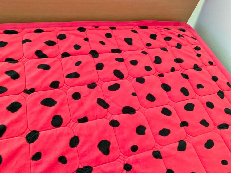 ผ้าปูรองนอน ขนาด 3.5ฟุต สีแดงอมชมพูกำมะหยี่ลายด่าง ยี่ห้อ Myung Ga (สภาพใหม่) มือสองขายตามสภาพ สินค้าญี่ปุ่น-เกาหลีแท้ รูปที่ 5