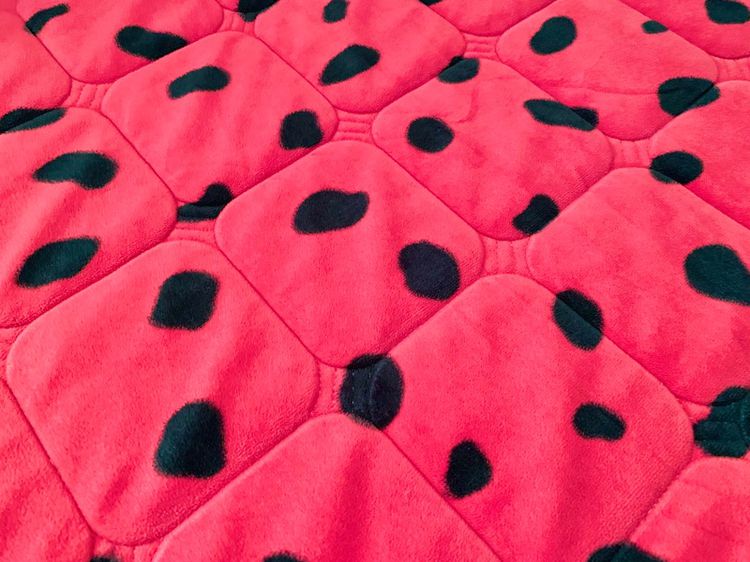 ผ้าปูรองนอน ขนาด 3.5ฟุต สีแดงอมชมพูกำมะหยี่ลายด่าง ยี่ห้อ Myung Ga (สภาพใหม่) มือสองขายตามสภาพ สินค้าญี่ปุ่น-เกาหลีแท้ รูปที่ 6