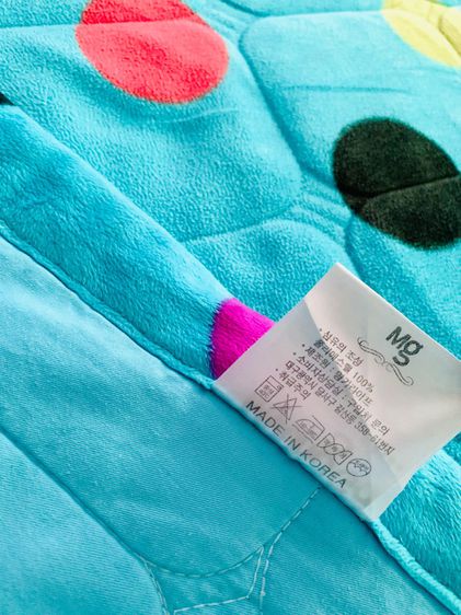 ผ้าปูรองนอน ขนาด 3.5ฟุต สีฟ้ากำมะหยี่ลายวงกลมกราฟฟิกหลากสี ยี่ห้อ Myung Ga (สภาพใหม่) มือสองขายตามสภาพ สินค้าญี่ปุ่น-เกาหลีแท้ รูปที่ 10