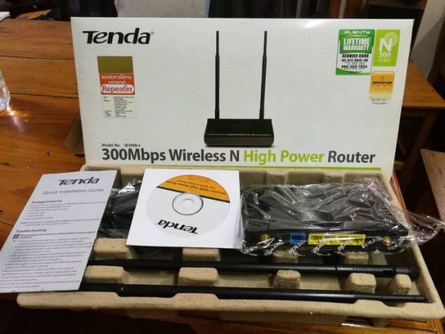 อุปกรณ์เครือข่าย เร้าเตอร์ Tenda 300Mbps Wireless N Hi power Router 
