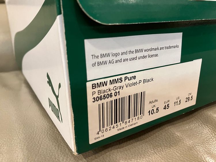  👟 รองเท้าผ้าใบ Puma รุ่น MMS Pure P BMW M Motorsport Edition สีดำ UK10.5 US11.5 EUR45 29.5CM.  รูปที่ 15